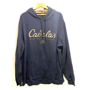 Men’s XXL Navy/camo Cabela’s hoodie